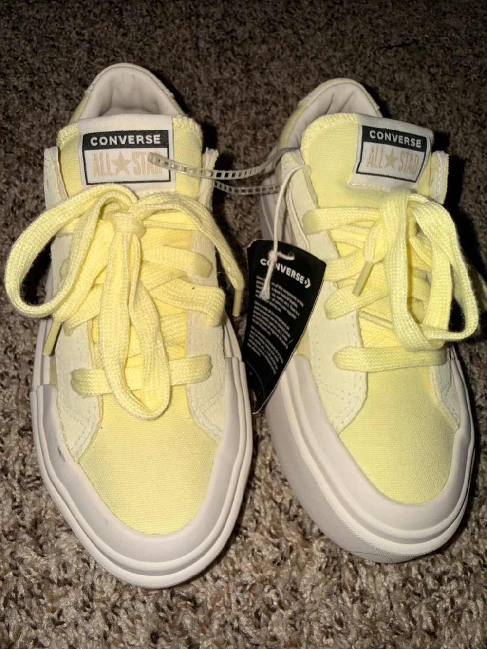Converse Low Top Sneakers in Light Yellow and White - Picture 5 of 10